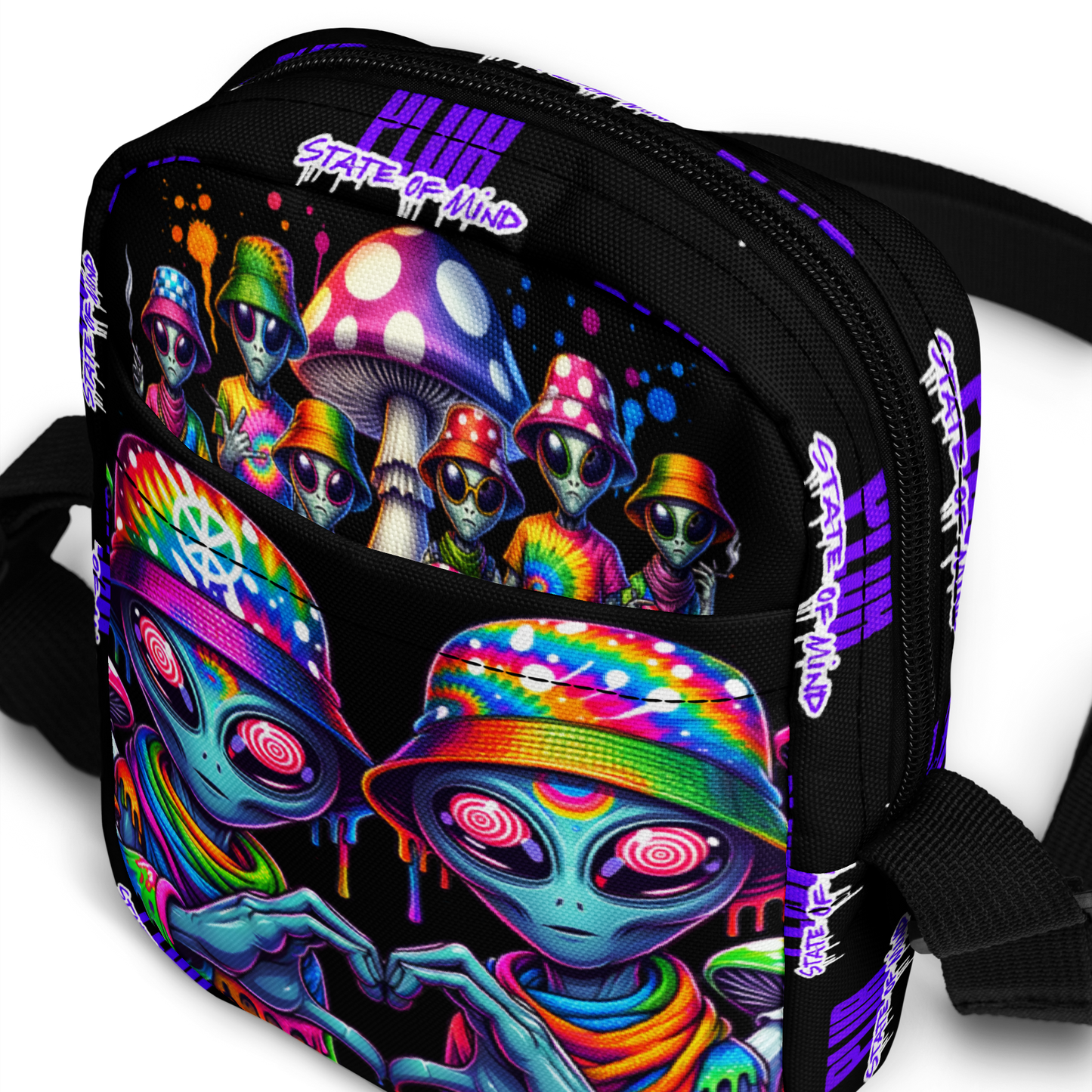 PLUR State of Mind "Alien Pals" Utility crossbody bag
