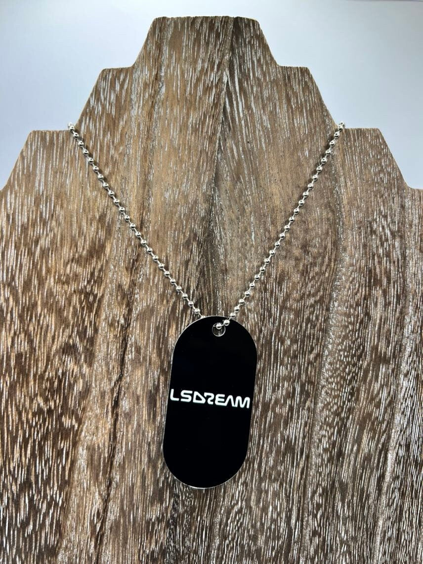 LSDream double sided Necklace Dogtag Chain Dubstep Rave EDM DJ Producer Bass trippy wubz Wook vibe peace love