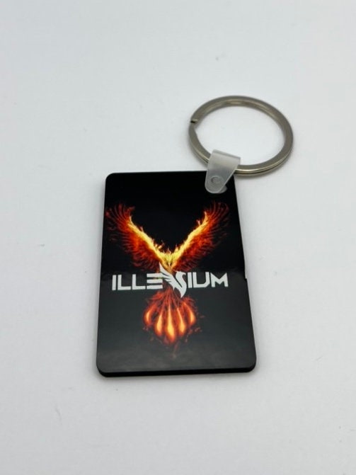 Illenium Key Chain Double sided printed illenial embers ashes phoenix