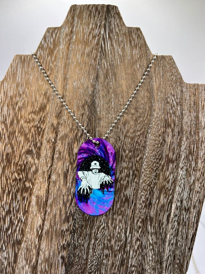 LSDream double sided Necklace Dogtag Chain Dubstep Rave EDM DJ Producer Bass trippy wubz Wook vibe peace love