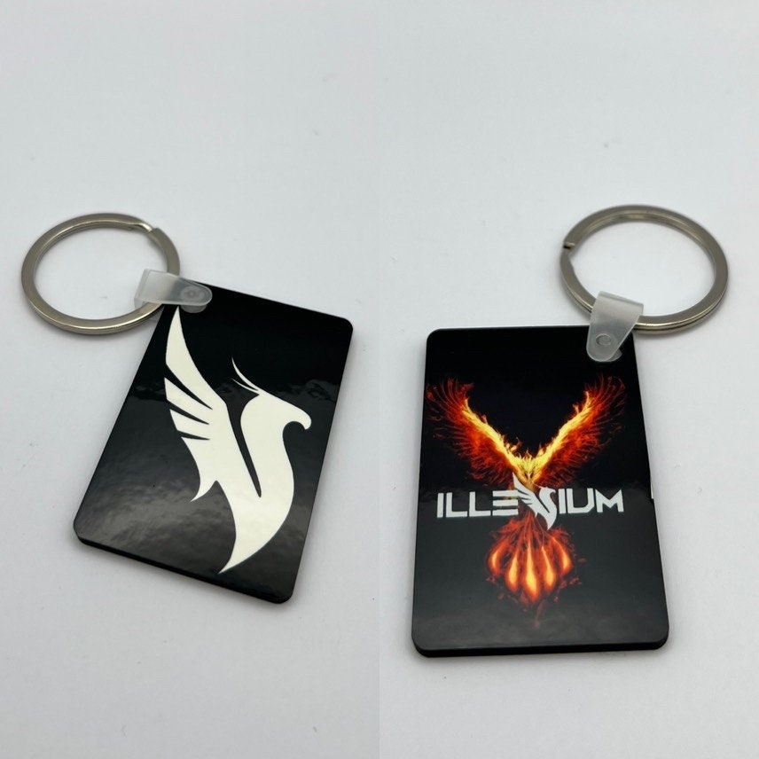 Illenium Key Chain Double sided printed illenial embers ashes phoenix