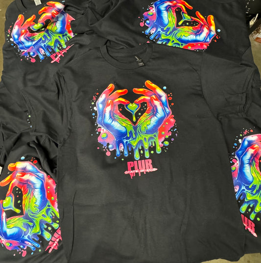 PLUR Drippy Handz Tee