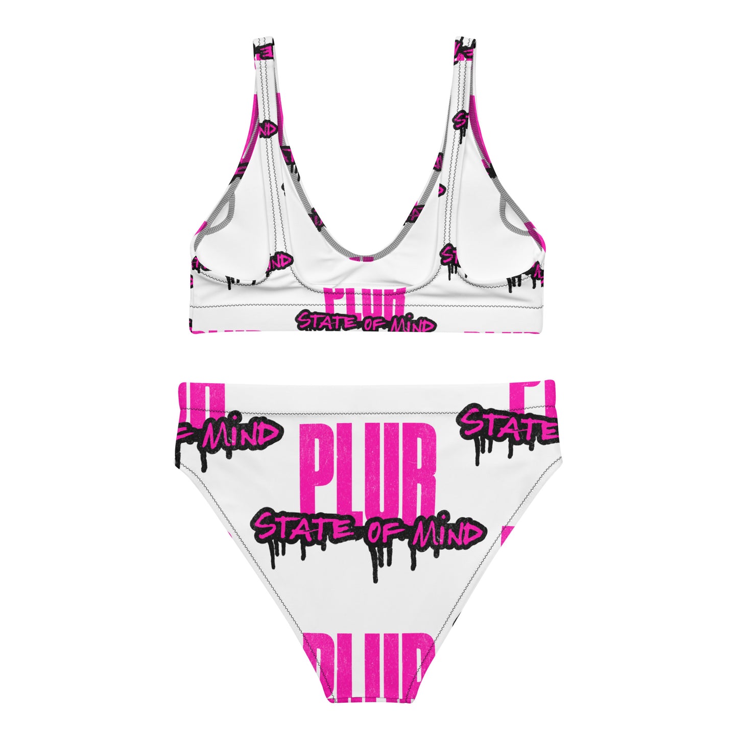 PLUR State of Mind Drip Logo high-waisted bikini