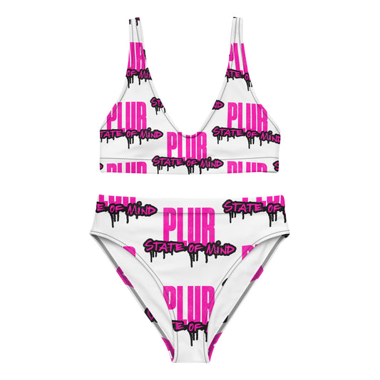 PLUR State of Mind Drip Logo high-waisted bikini