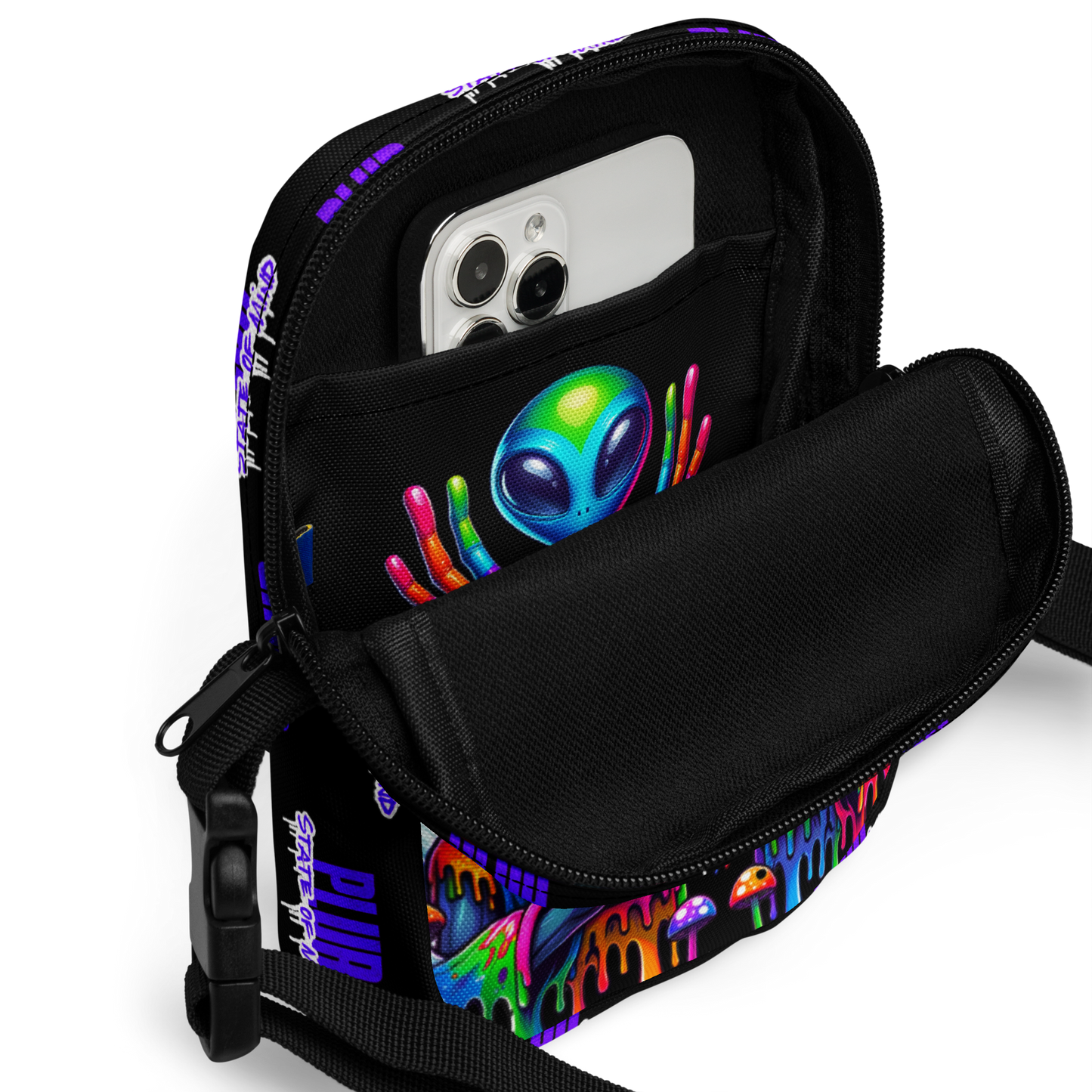 PLUR State of Mind "Alien Pals" Utility crossbody bag