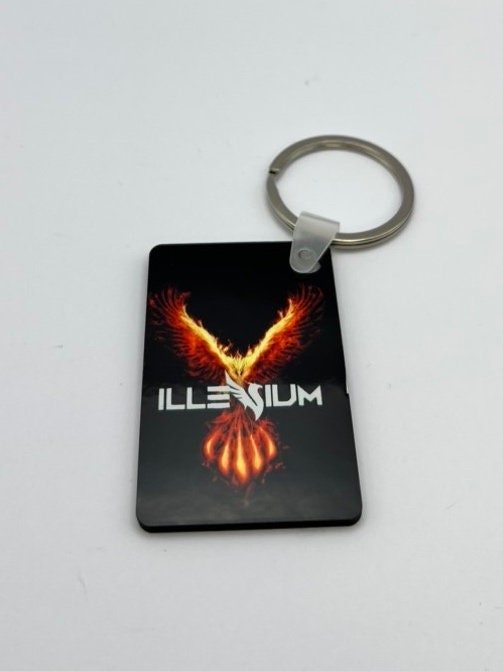 Illenium  Key Chain Double sided printed illenial embers ashes phoenix