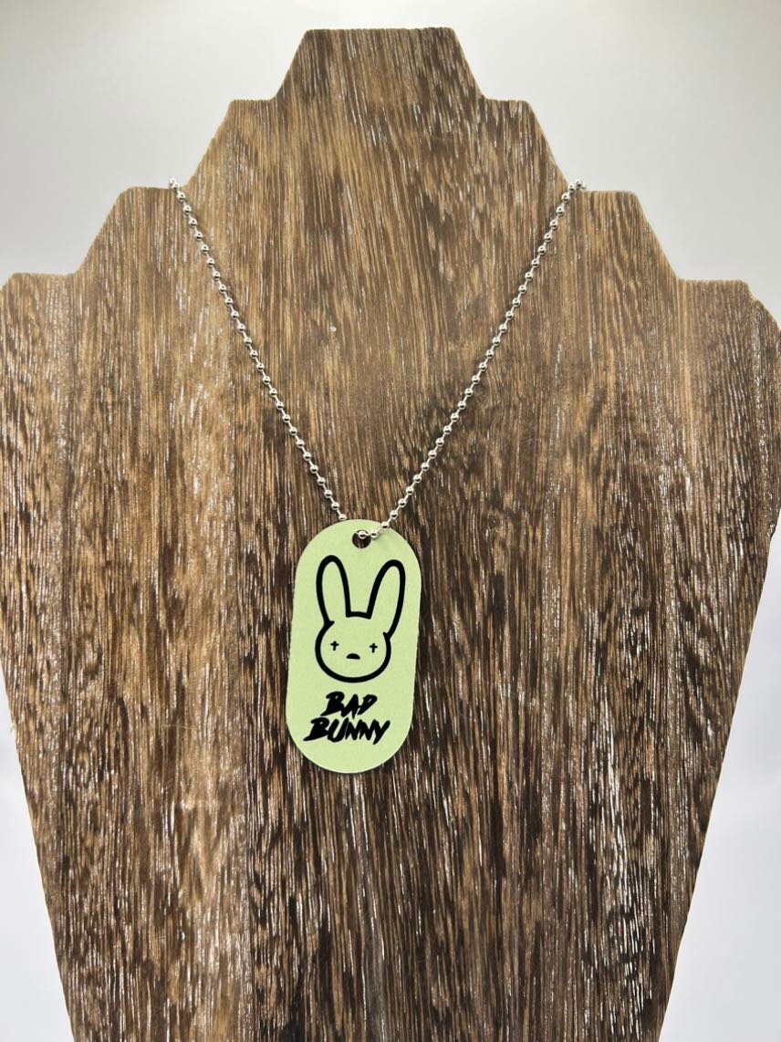 Bad Bunny double sided Dogtag Chain Necklace Un Verano Sin Ti Hottest Heart