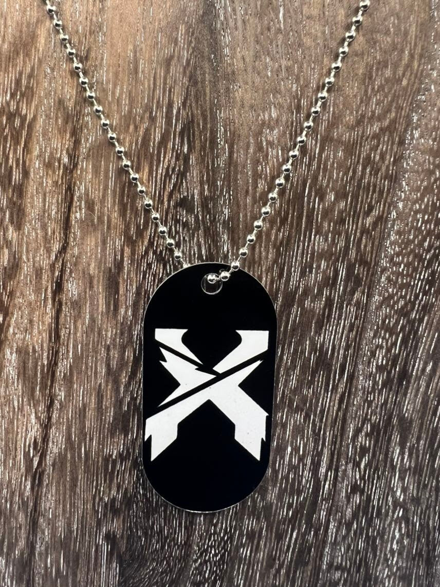 Excision double sided Necklace Dogtag Chain  Dubstep Rave EDM DJ Producer Bass lost lands ThunderDome X