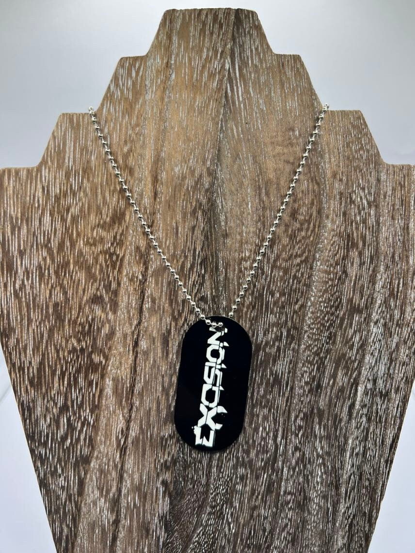 Excision double sided Necklace Dogtag Chain  Dubstep Rave EDM DJ Producer Bass lost lands ThunderDome X