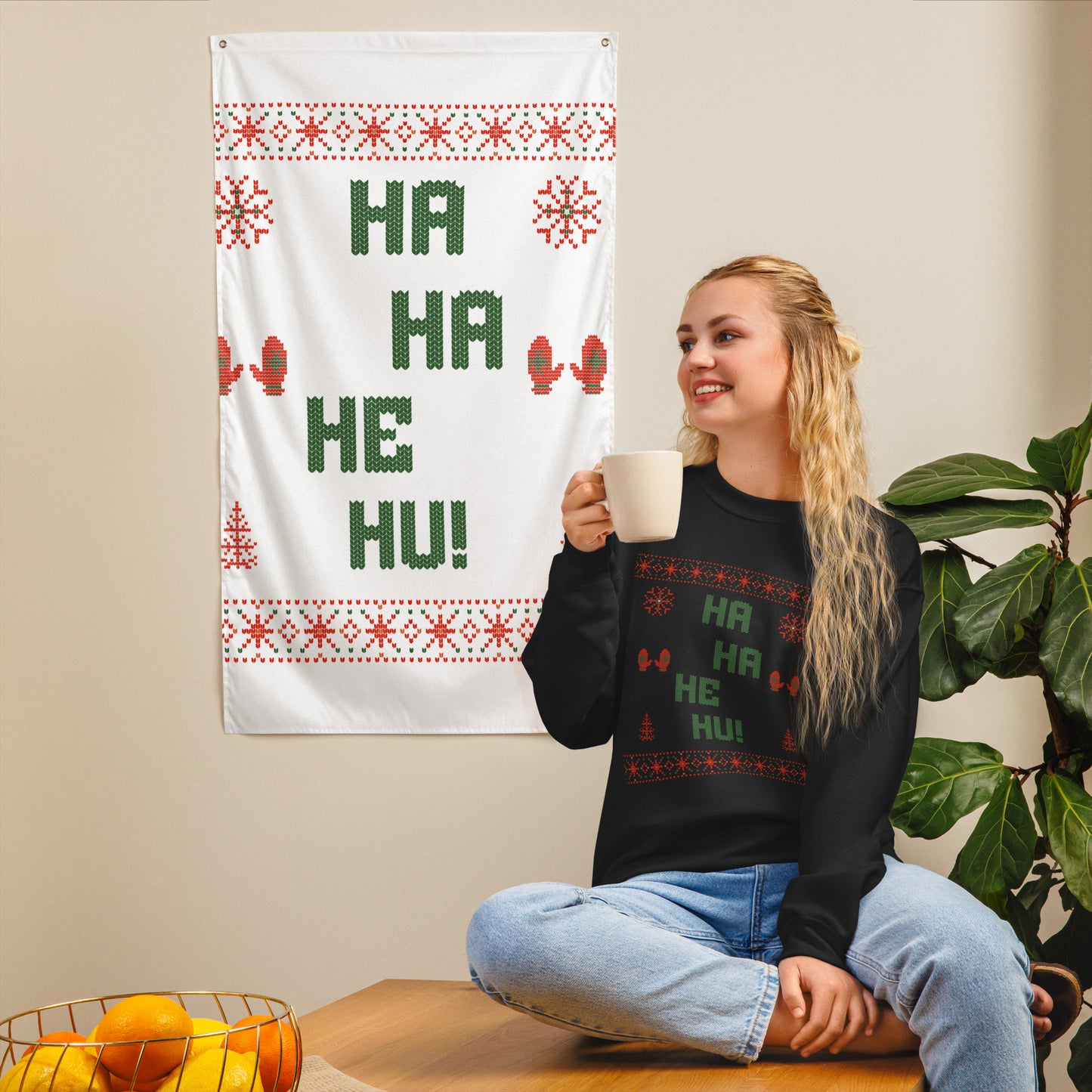 Ha Ha He Hu Ugly Xmas Sweater