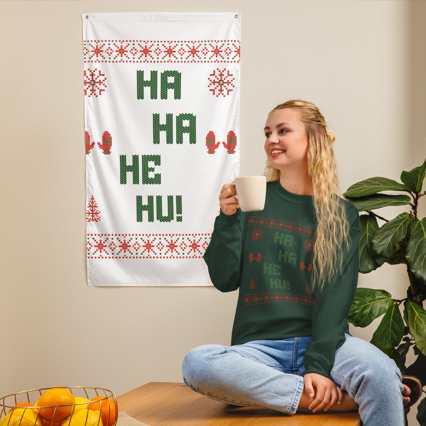 Ha Ha He Hu Ugly Xmas Sweater