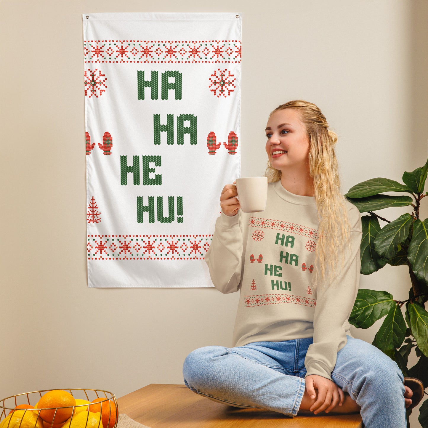 Ha Ha He Hu Ugly Xmas Sweater